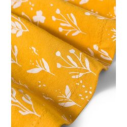 Babyhug Single Jersey Knit Sleeveless Frock with Floral Print - Yellow