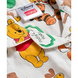 Babyhug Disney 100% Cotton Woven Full Sleeves Front Open Co-Ords Shirt & Pyjama Night Suit With Winnie the Pooh Print - Multicolour