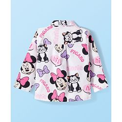 Babyhug Disney Cotton Woven Full Sleeves Co-ords Shirt & Pajama Night Suit with Minnie Mouse Print - Multicolor
