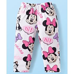 Babyhug Disney Cotton Woven Full Sleeves Co-ords Shirt & Pajama Night Suit with Minnie Mouse Print - Multicolor