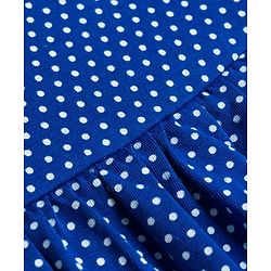 Babyhug Single Jersey Knit Sleeveless Frock with Polka Dots Print - Blue