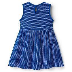Babyhug Single Jersey Knit Sleeveless Frock with Polka Dots Print - Blue