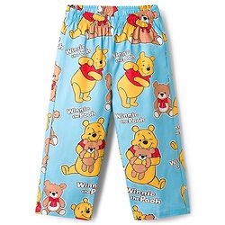 Babyhug Disney Cotton Woven Full Sleeves Shirt & Pyjama Co-ord Night Suit With Winnie The Pooh Print - Light Blue