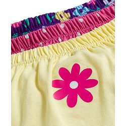 Babyhug 100% Cotton Knit Bloomers with Floral Print Pack of 3 - Yellow Purple & Pink