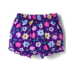 Babyhug 100% Cotton Knit Bloomers with Floral Print Pack of 3 - Yellow Purple & Pink