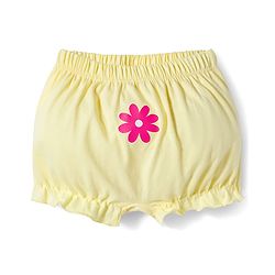 Babyhug 100% Cotton Knit Bloomers with Floral Print Pack of 3 - Yellow Purple & Pink
