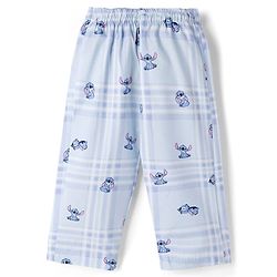 Babyhug Disney Cotton Woven Full Sleeves Co-ords Night Suit With Lilo & Stitch - Blue