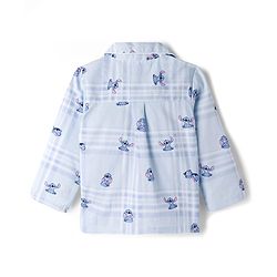 Babyhug Disney Cotton Woven Full Sleeves Co-ords Night Suit With Lilo & Stitch - Blue