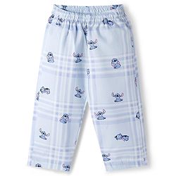 Babyhug Disney Cotton Woven Full Sleeves Co-ords Night Suit With Lilo & Stitch - Blue