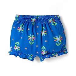 Babyhug 100% Cotton Knit Bloomers with Floral & Polka Dot Print Pack of 3 - Yellow Blue & Pink