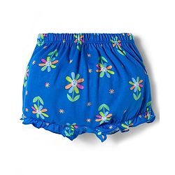 Babyhug 100% Cotton Knit Bloomers with Floral & Polka Dot Print Pack of 3 - Yellow Blue & Pink