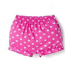 Babyhug 100% Cotton Knit Bloomers with Floral & Polka Dot Print Pack of 3 - Yellow Blue & Pink
