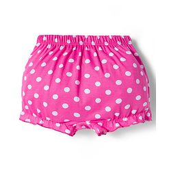 Babyhug 100% Cotton Knit Bloomers with Floral & Polka Dot Print Pack of 3 - Yellow Blue & Pink