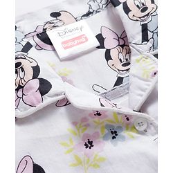 Babyhug Disney Cotton Woven Full Sleeves Co-ords Shirt & Pajama Night Suit with Minnie Mouse Print - White