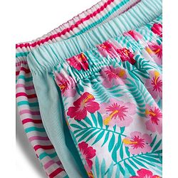 Babyhug 100% Cotton Single Jersey Knit Bloomer With Floral Print Pack Of 3 - Light Blue & Pink