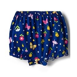 Babyhug 100% Cotton Single Jersey Knit Bloomers With Floral Print Pack Of 3 - Yellow Navy Blue & Pink