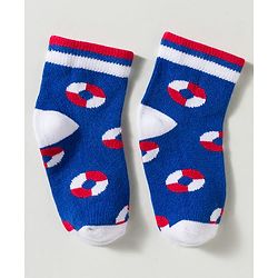 Cute Walk by Babyhug Non Terry Knit Ankle Length Anti Bacterial Striped & Designed Socks Pack of 3 - Multicolor