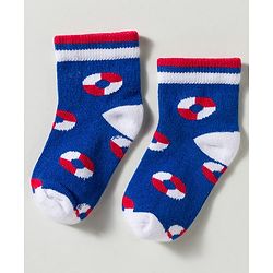 Cute Walk by Babyhug Non Terry Knit Ankle Length Anti Bacterial Striped & Designed Socks Pack of 3 - Multicolor