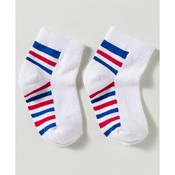 Cute Walk by Babyhug Non Terry Knit Ankle Length Anti Bacterial Striped & Designed Socks Pack of 3 - Multicolor