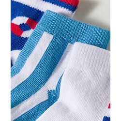 Cute Walk by Babyhug Non Terry Knit Ankle Length Anti Bacterial Striped & Designed Socks Pack of 3 - Multicolor
