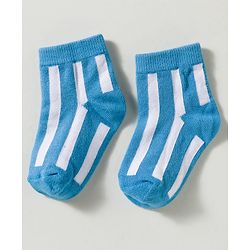 Cute Walk by Babyhug Non Terry Knit Ankle Length Anti Bacterial Striped & Designed Socks Pack of 3 - Multicolor