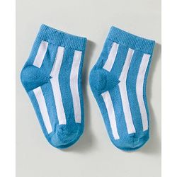 Cute Walk by Babyhug Non Terry Knit Ankle Length Anti Bacterial Striped & Designed Socks Pack of 3 - Multicolor