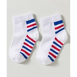 Cute Walk by Babyhug Non Terry Knit Ankle Length Anti Bacterial Striped & Designed Socks Pack of 3 - Multicolor