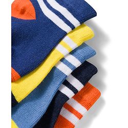 Cute Walk by Babyhug Non Terry Knit Ankle Length Anti Bacterial Socks With Stripes Pack of 5 - Multicolor