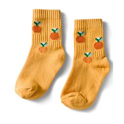 Cute Walk by Babyhug Ankle Length Anti Bacterial Socks with Fruits Design Pack of 5 - Golden & White