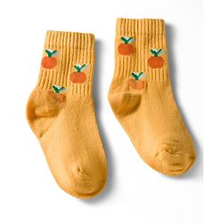 Cute Walk by Babyhug Ankle Length Anti Bacterial Socks with Fruits Design Pack of 5 - Golden & White