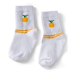 Cute Walk by Babyhug Ankle Length Anti Bacterial Socks with Fruits Design Pack of 5 - Golden & White