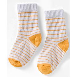 Cute Walk by Babyhug Ankle Length Anti Bacterial Socks with Fruits Design Pack of 5 - Golden & White