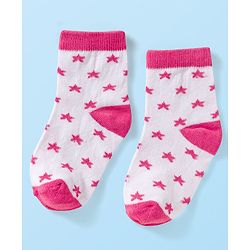 Cute Walk by Babyhug Ankle Length Anti-Bacterial Striped Socks with Star Design Pack of 5 - Multicolor