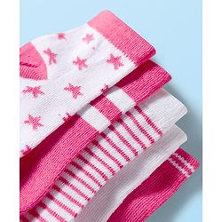 Cute Walk by Babyhug Ankle Length Anti-Bacterial Striped Socks with Star Design Pack of 5 - Multicolor