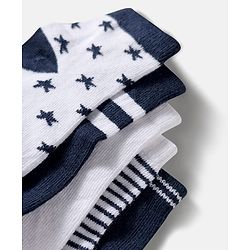 Cute Walk by Babyhug Ankle Length Anti-Bacterial Striped Socks with Star Design Pack of 5 - Multicolor
