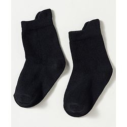 Cute Walk by Babyhug Non Terry Knit Ankle Length Anti Bacterial Solid Socks Pack of 3 - Black