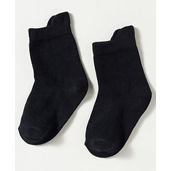 Cute Walk by Babyhug Non Terry Knit Ankle Length Anti Bacterial Solid Socks Pack of 3 - Black