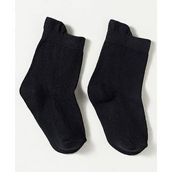 Cute Walk by Babyhug Non Terry Knit Ankle Length Anti Bacterial Solid Socks Pack of 3 - Black