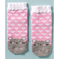 Cute Walk by Babyhug Ankle Length Anti Bacterial Socks With Animal Deign Pack of 3 - Multicolour