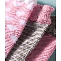 Cute Walk by Babyhug Ankle Length Anti Bacterial Socks With Animal Deign Pack of 3 - Multicolour