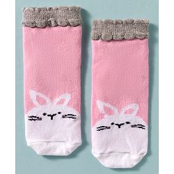 Cute Walk by Babyhug Ankle Length Anti Bacterial Socks With Animal Deign Pack of 3 - Multicolour