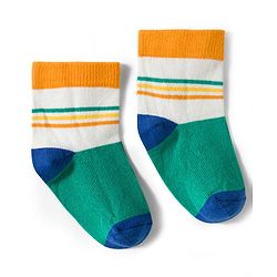 Cute Walk by Babyhug Non Terry Knit Ankle Length Anti Bacterial Socks With Stripes & Dinosaur Design Pack of 5 - Multicolour