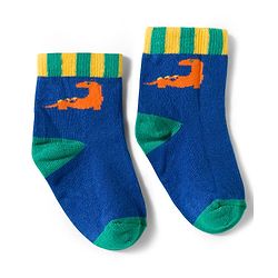 Cute Walk by Babyhug Non Terry Knit Ankle Length Anti Bacterial Socks With Stripes & Dinosaur Design Pack of 5 - Multicolour