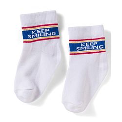 Cute Walk by Babyhug Non Terry Knit Ankle Length Anti Bacterial Socks With Text Design Pack of 3 - Yellow Red & White