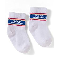 Cute Walk by Babyhug Non Terry Knit Ankle Length Anti Bacterial Socks With Text Design Pack of 3 - Yellow Red & White