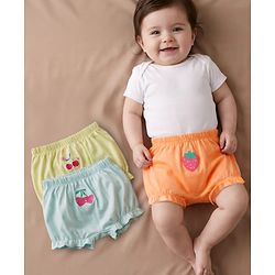 Babyhug 100% Cotton Knit Tropical Theme Printed Bloomers Pack Of 3 - Multicolour
