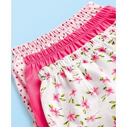 Babyhug Single Jersey Knit Bloomers With Floral & Polka Dot Print Pack of 3 - Multicolor