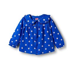 Babyhug Cotton Knit Full Sleeves Top & Pyjama Co-ord Night Suit With Floral Print - Blue