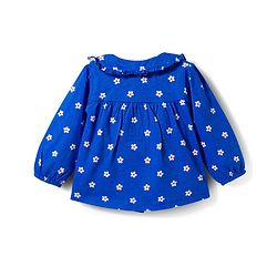 Babyhug Cotton Knit Full Sleeves Top & Pyjama Co-ord Night Suit With Floral Print - Blue