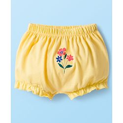 Babyhug 100% Cotton Knit Floral Printed Bloomers Pack Of 3 - Multicolour